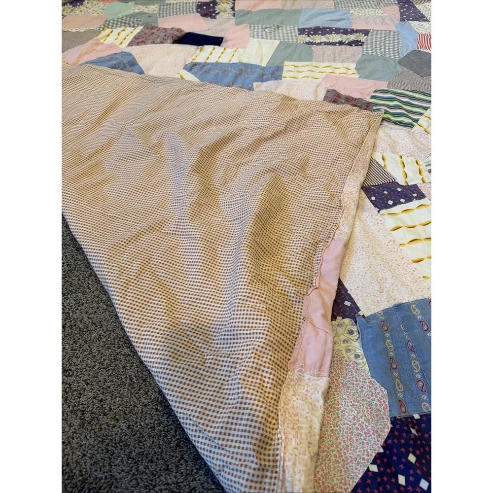 Vintage Handmade Crazy Quilt Patchwork Scrap 75x70